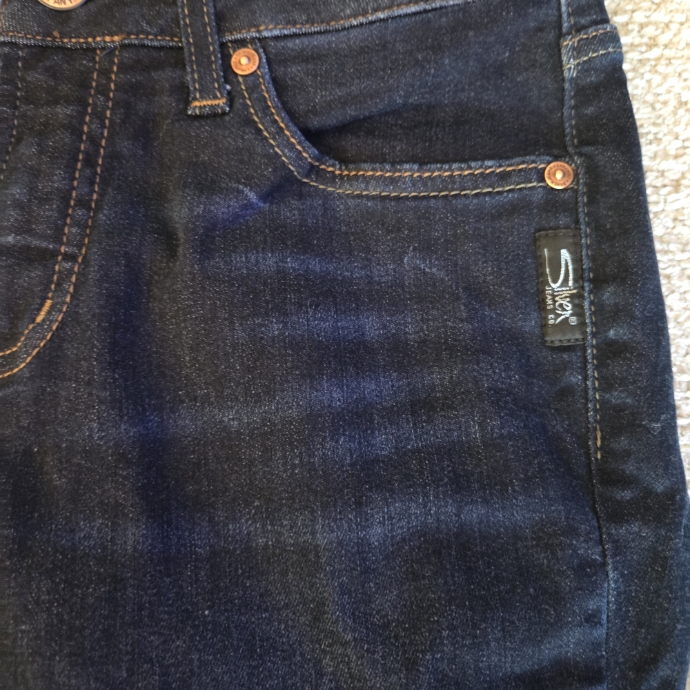 Silver Jeans Co Suki Slim Boot Jeans W27 L31 Dark Wash Mid Rise - Picture 4 of 12